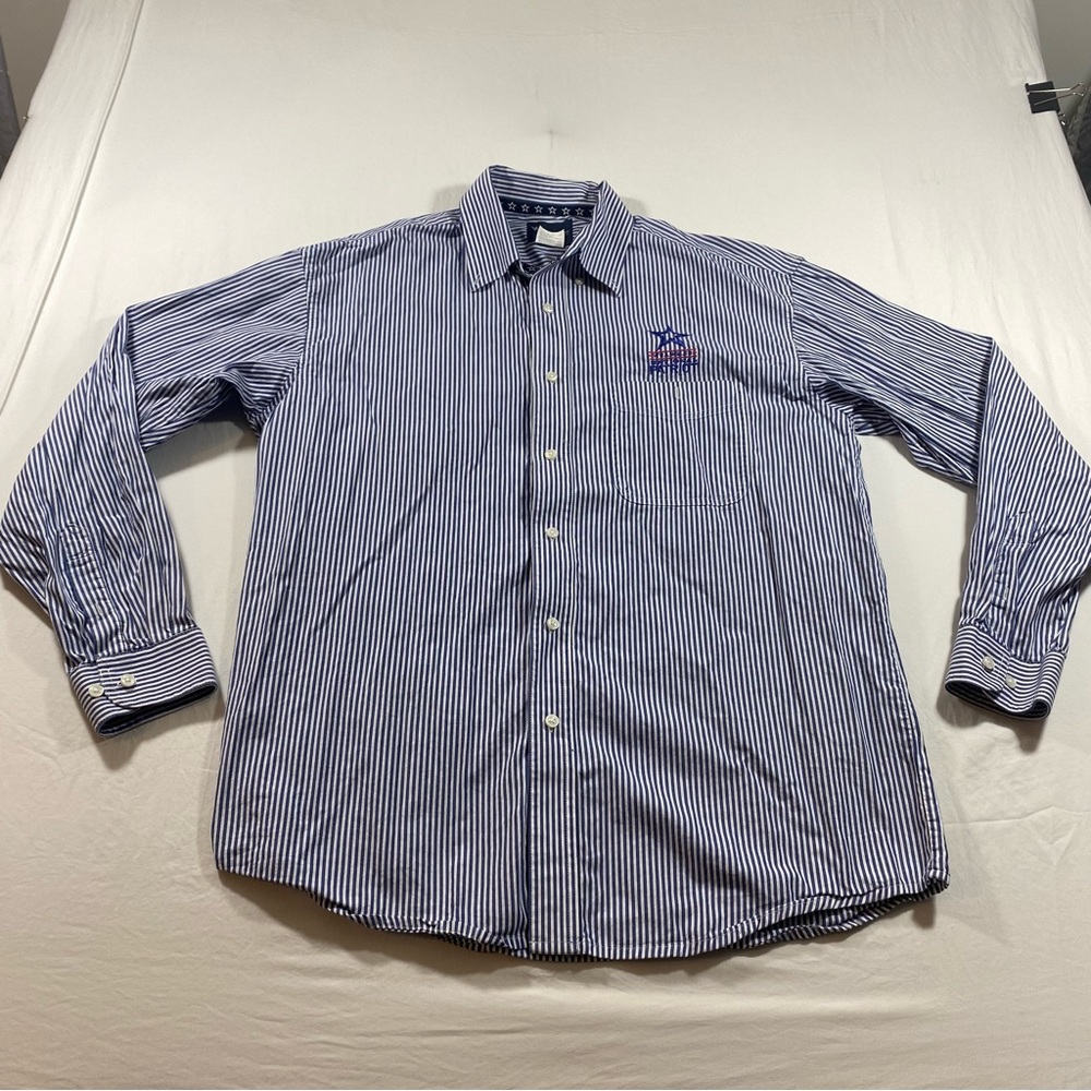 Wrangler Shirt Striped cotton Button Down Western Long Sleeve